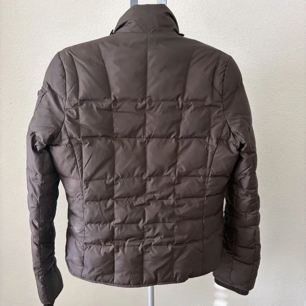 Abercrombie & Fitch Fur Down‎ Puffer Jacket Large Woman’s Brown Faux Lining Y2K